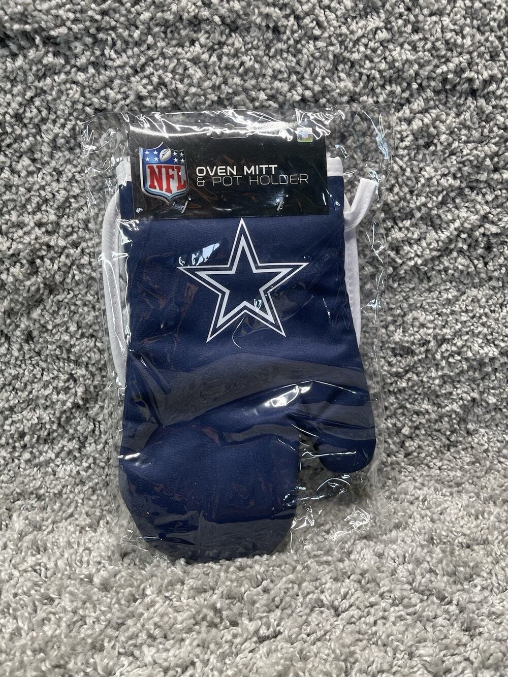 Dallas Cowboys NFL Team Oven Mitt & Pot Holder Blue White Brand New Packaging